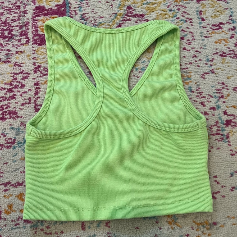 Signature Neon Green Ribbed Tank - Picture 2 of 3